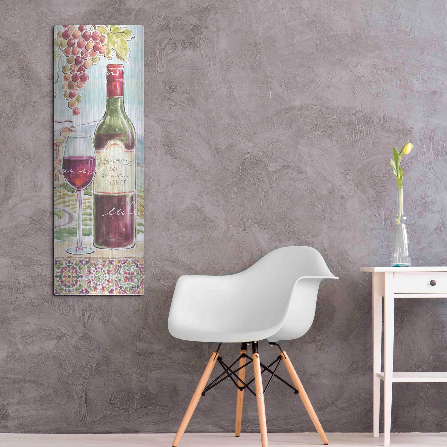 Luxe Metal Art 'Wine Country V' by Daphne Brissonet, Metal Wall Art,16x48