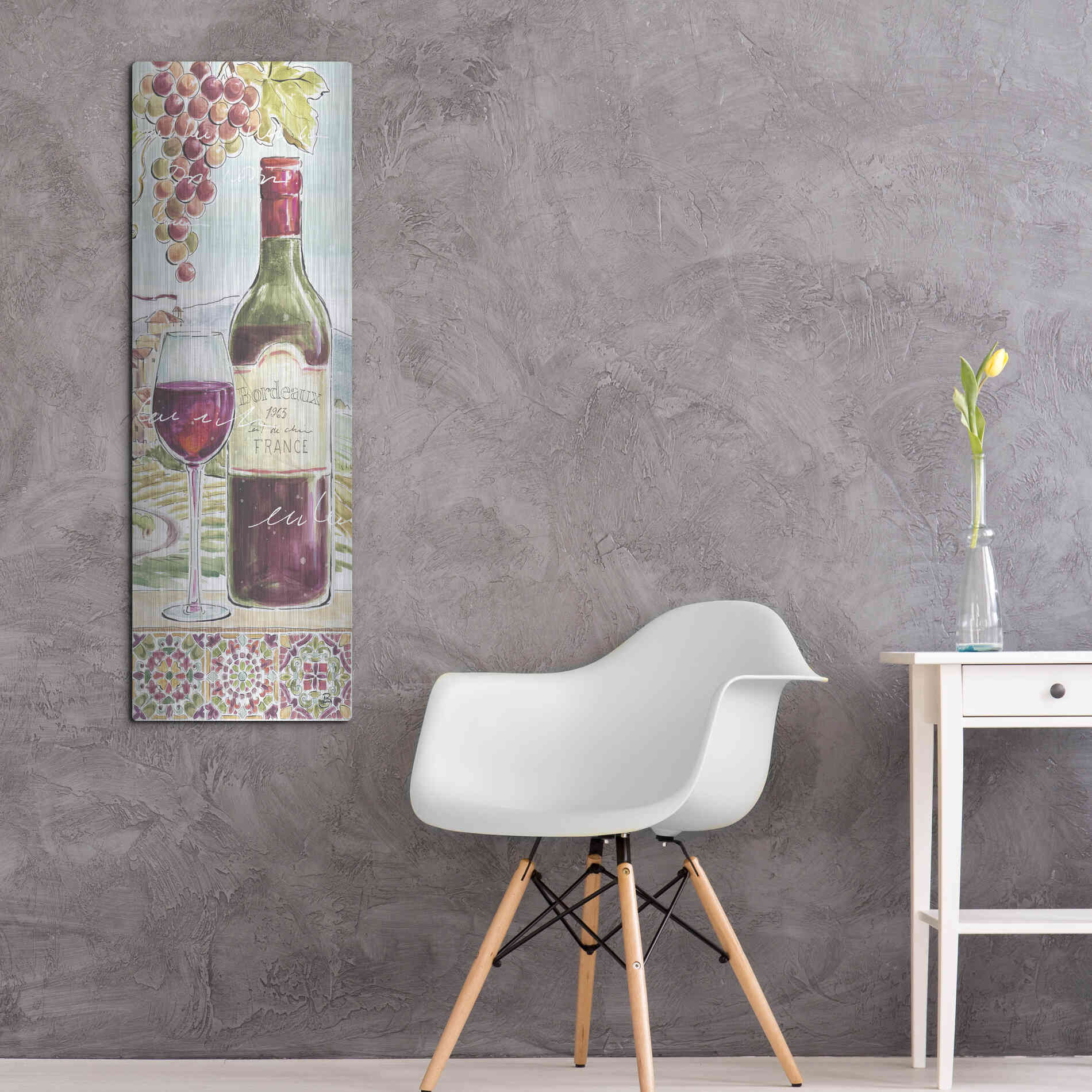 Luxe Metal Art 'Wine Country V' by Daphne Brissonet, Metal Wall Art,16x48