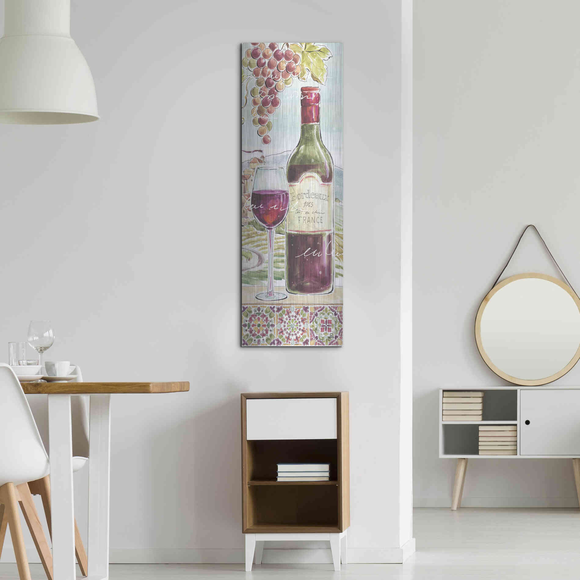 Luxe Metal Art 'Wine Country V' by Daphne Brissonet, Metal Wall Art,16x48