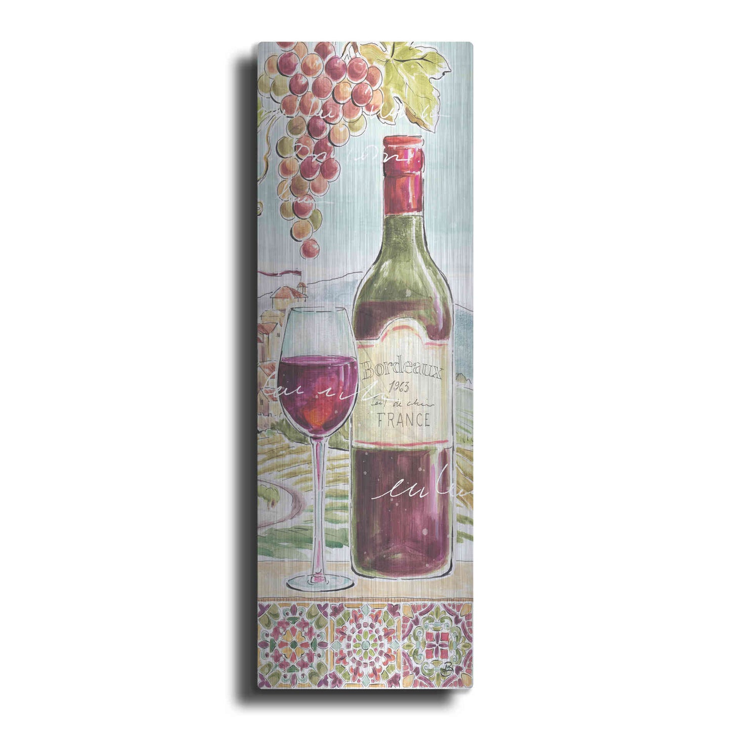 Luxe Metal Art 'Wine Country V' by Daphne Brissonet, Metal Wall Art