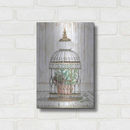 Luxe Metal Art 'Caged Beauty I' by Cindy Jacobs, Metal Wall Art,12x16