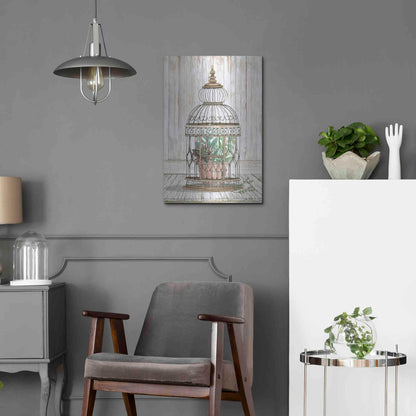 Luxe Metal Art 'Caged Beauty I' by Cindy Jacobs, Metal Wall Art,16x24