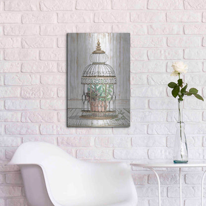 Luxe Metal Art 'Caged Beauty I' by Cindy Jacobs, Metal Wall Art,16x24