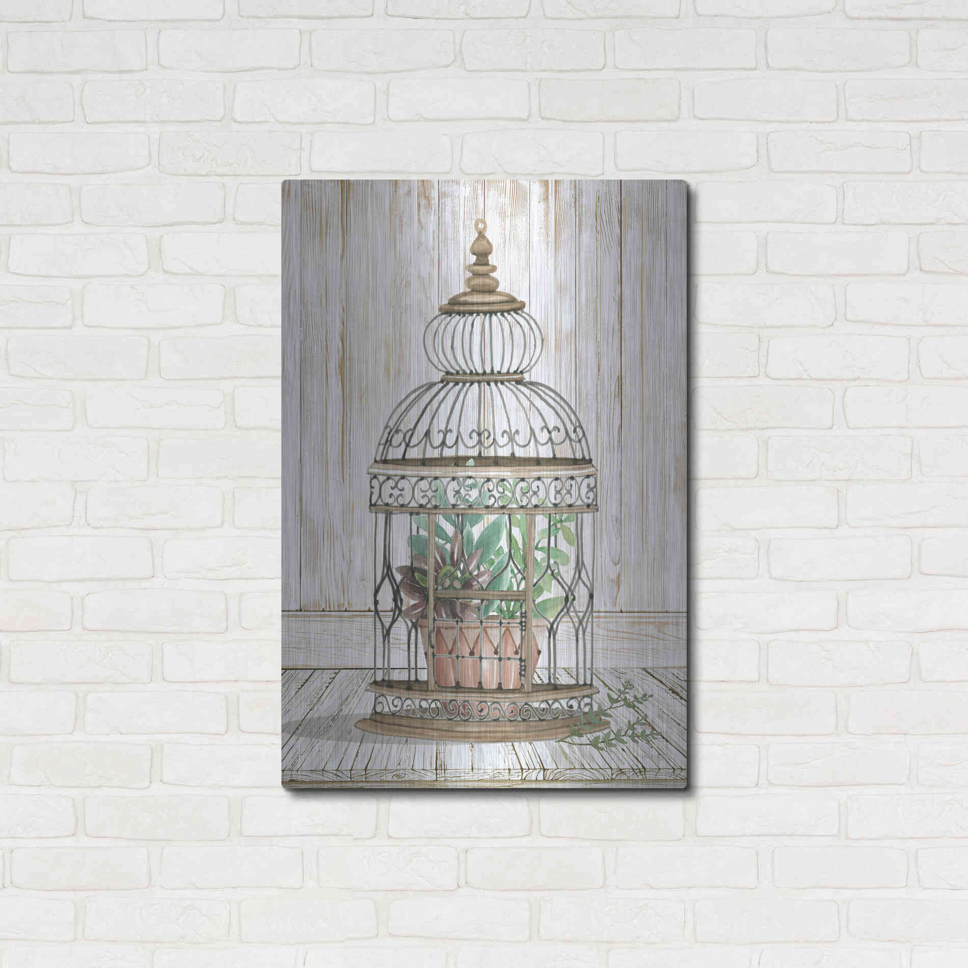 Luxe Metal Art 'Caged Beauty I' by Cindy Jacobs, Metal Wall Art,24x36