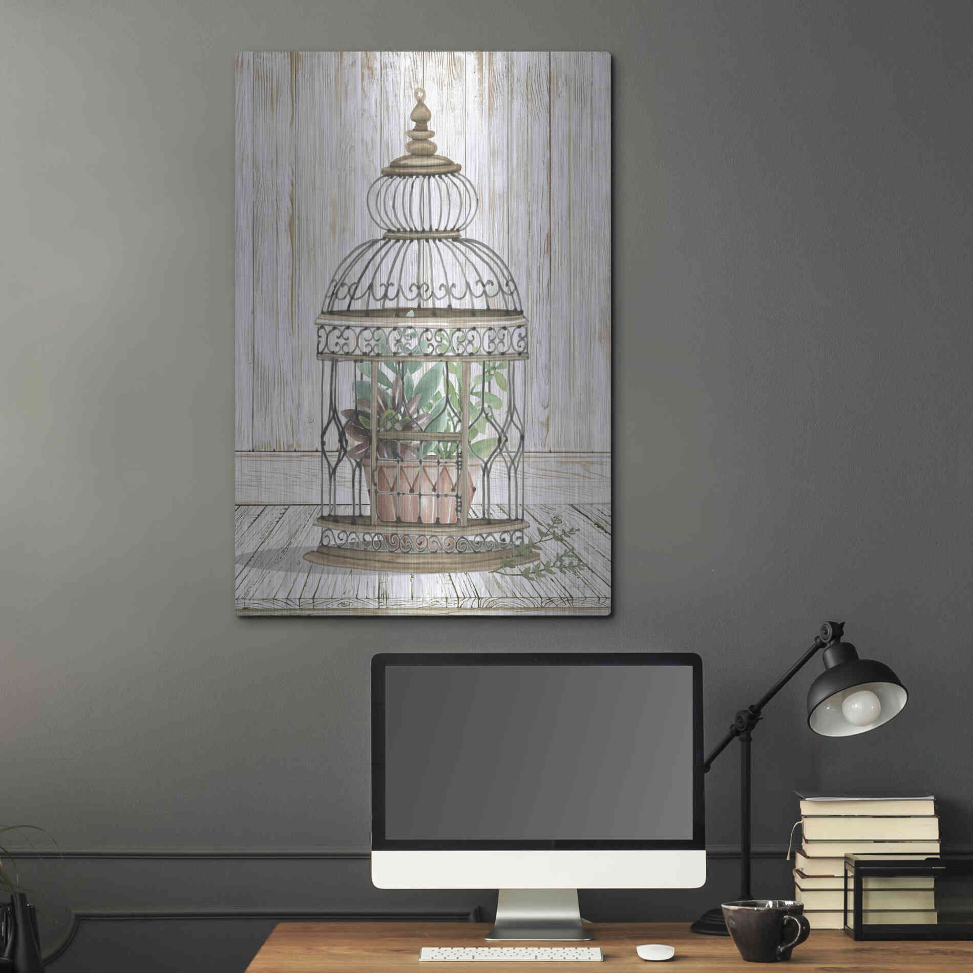 Luxe Metal Art 'Caged Beauty I' by Cindy Jacobs, Metal Wall Art,24x36