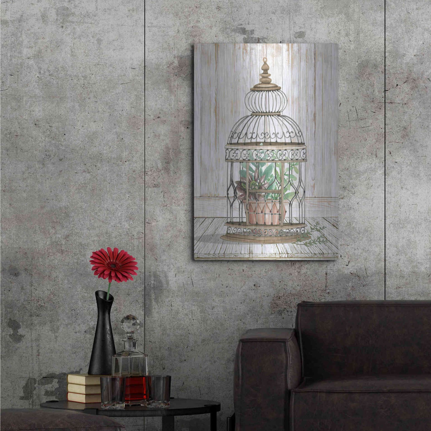 Luxe Metal Art 'Caged Beauty I' by Cindy Jacobs, Metal Wall Art,24x36