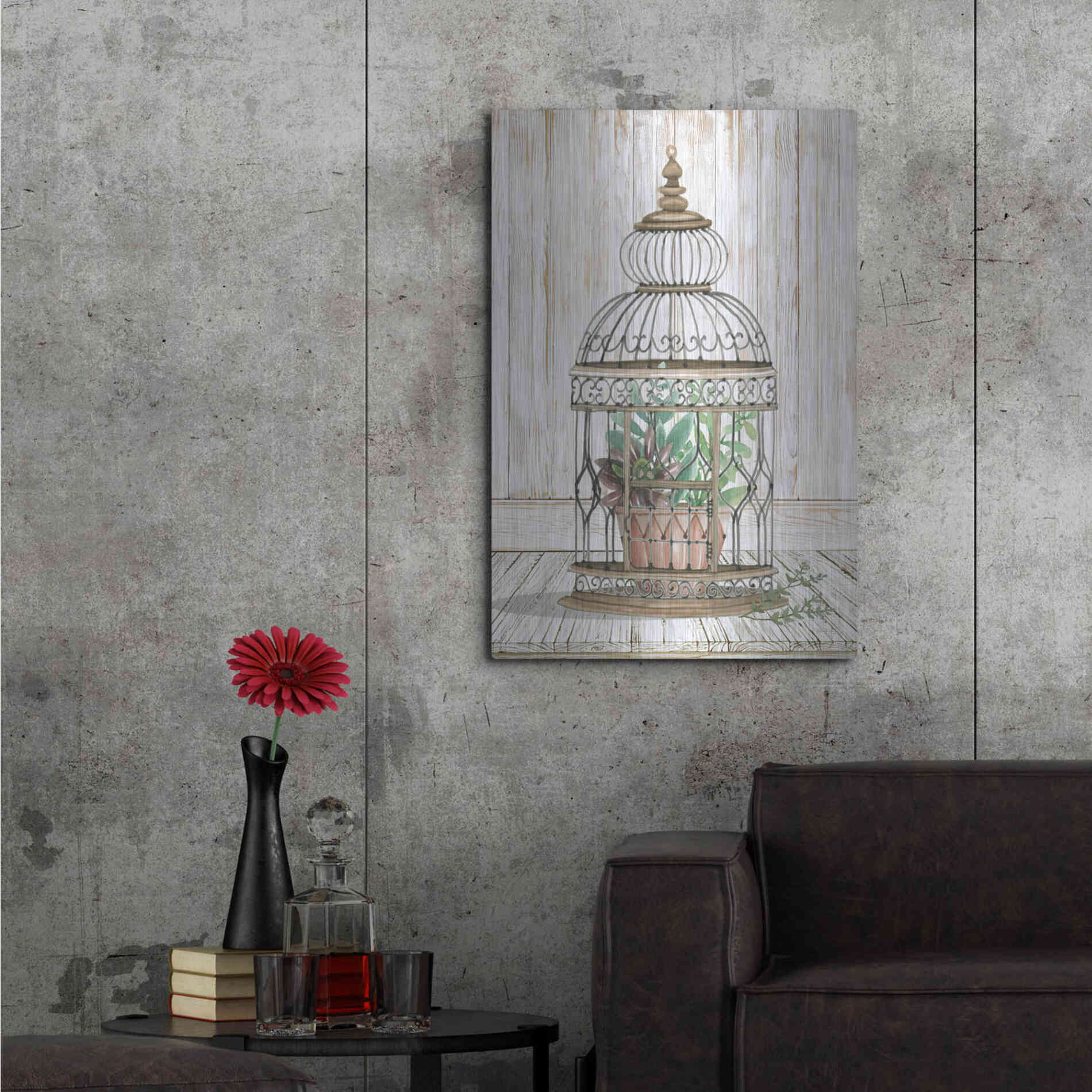 Luxe Metal Art 'Caged Beauty I' by Cindy Jacobs, Metal Wall Art,24x36