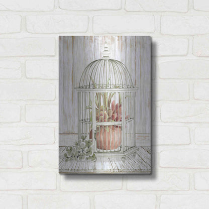 Luxe Metal Art 'Caged Beauty II' by Cindy Jacobs, Metal Wall Art,12x16