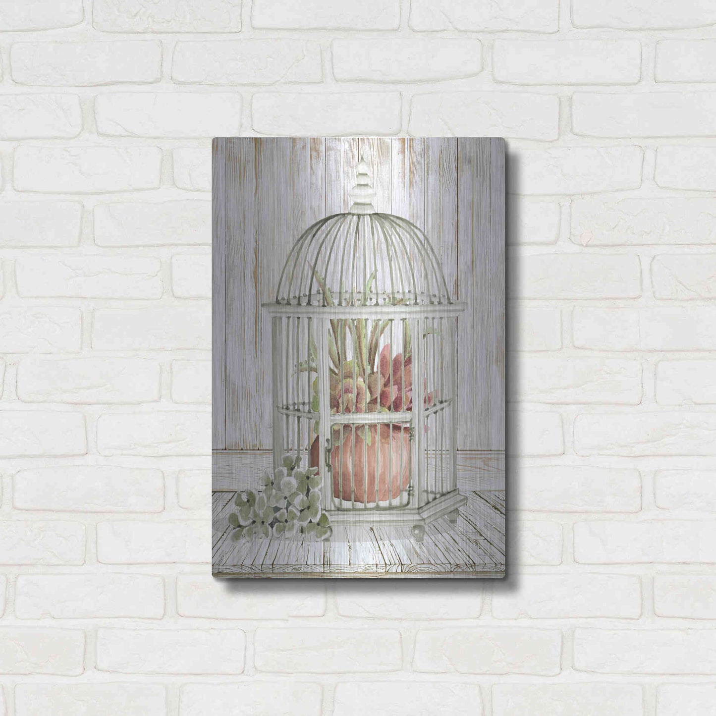 Luxe Metal Art 'Caged Beauty II' by Cindy Jacobs, Metal Wall Art,16x24