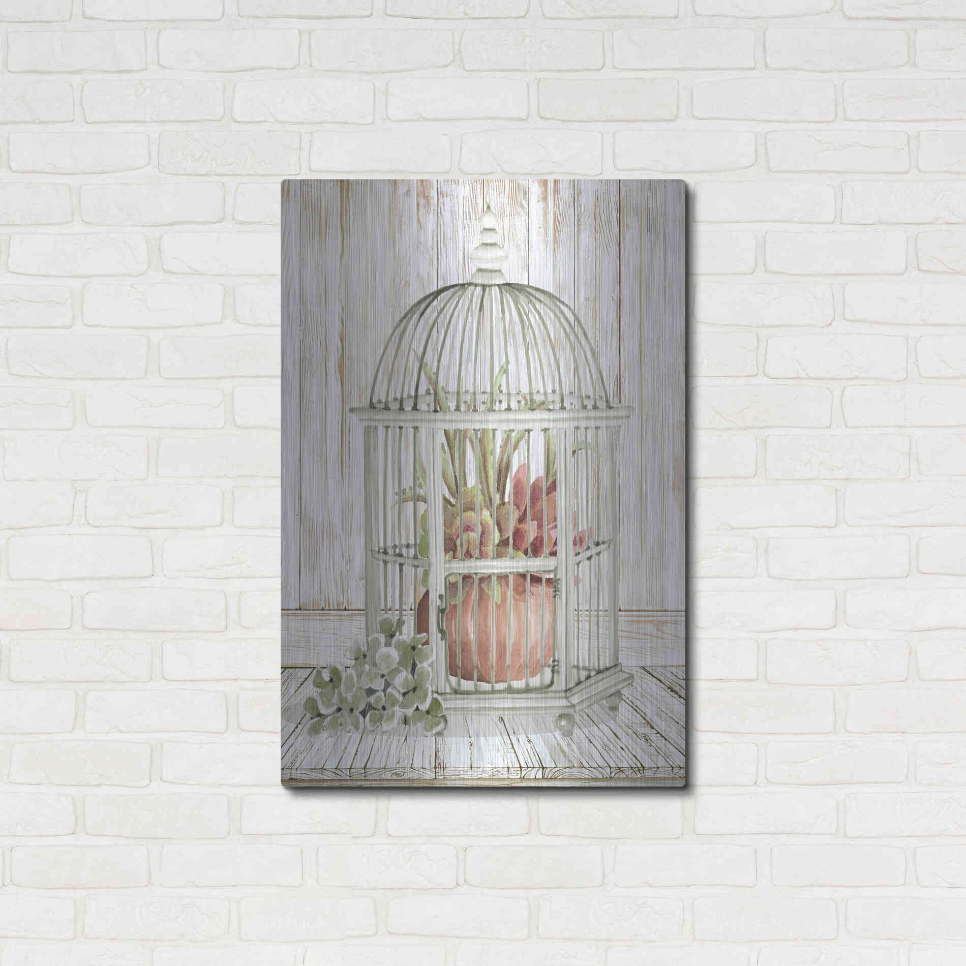 Luxe Metal Art 'Caged Beauty II' by Cindy Jacobs, Metal Wall Art,24x36