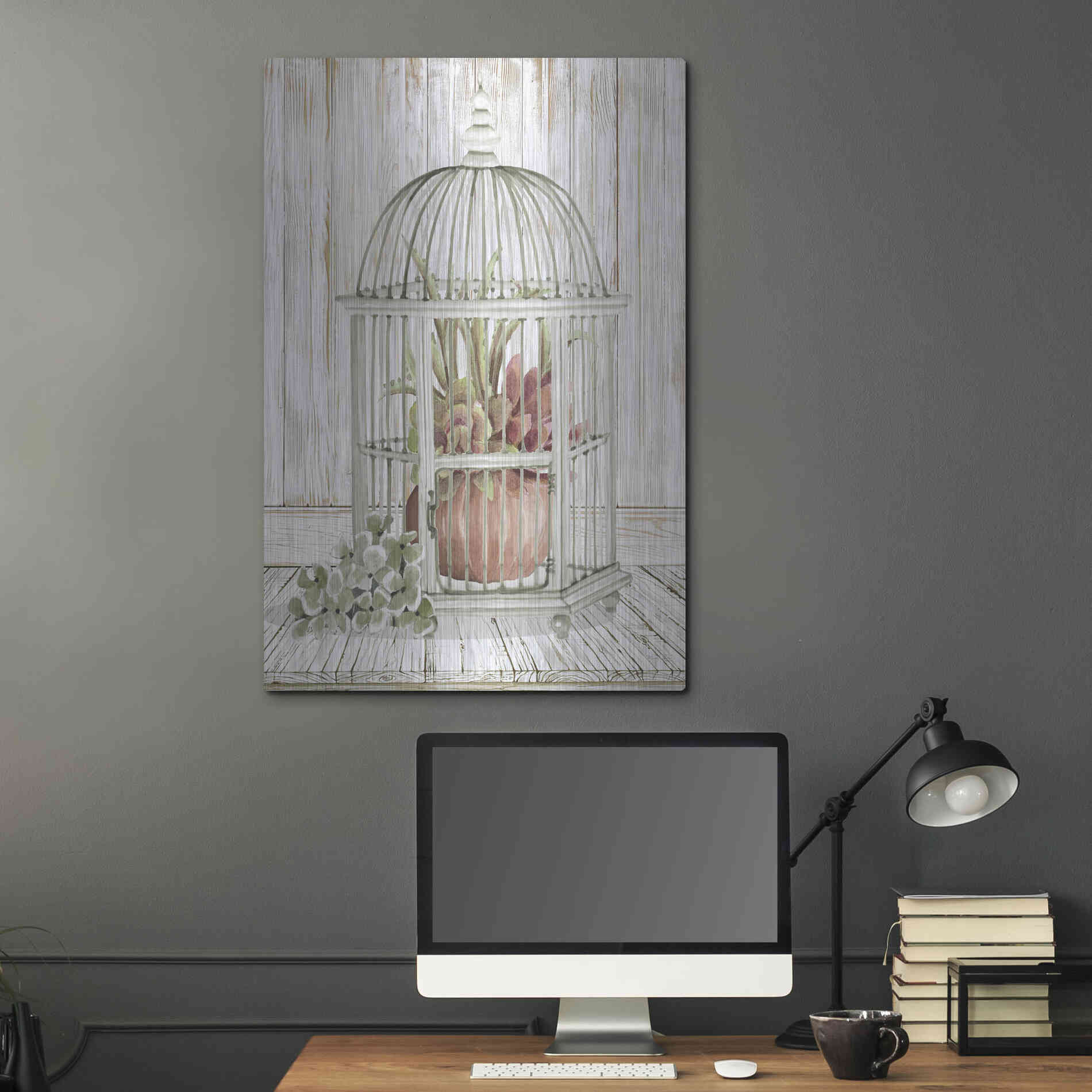 Luxe Metal Art 'Caged Beauty II' by Cindy Jacobs, Metal Wall Art,24x36