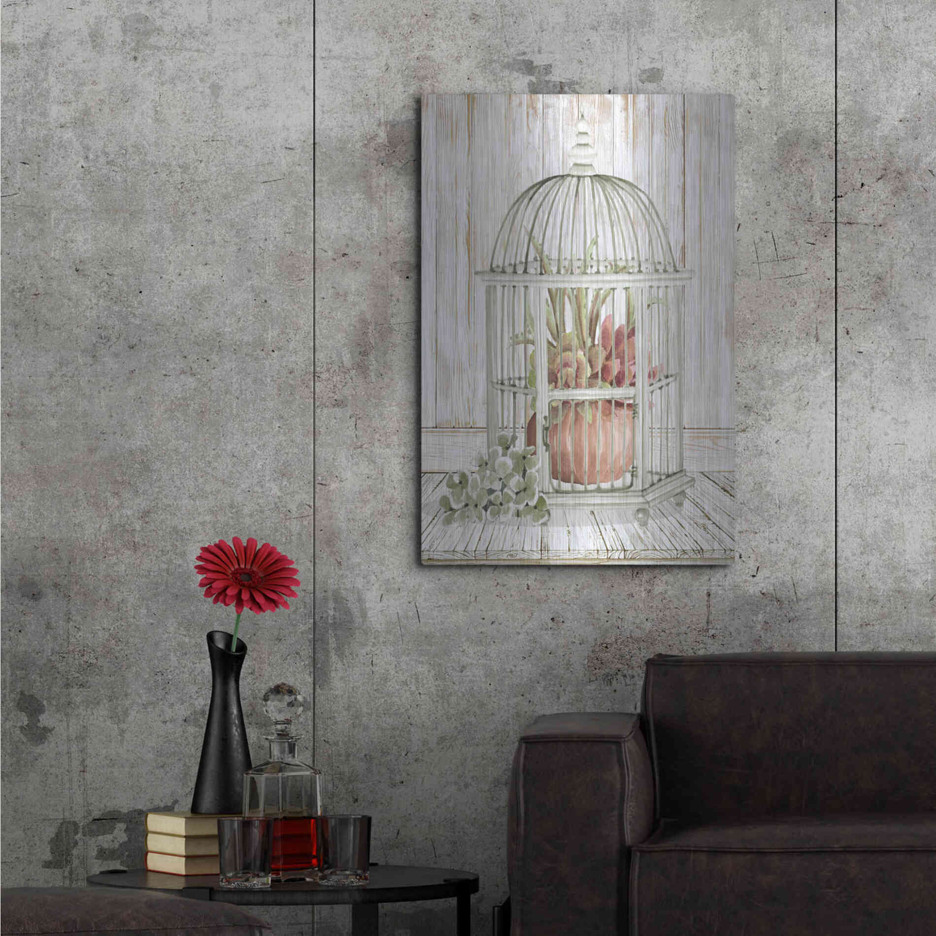 Luxe Metal Art 'Caged Beauty II' by Cindy Jacobs, Metal Wall Art,24x36