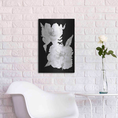 Luxe Metal Art 'Black & White Flowers II' by Cindy Jacobs, Metal Wall Art,16x24