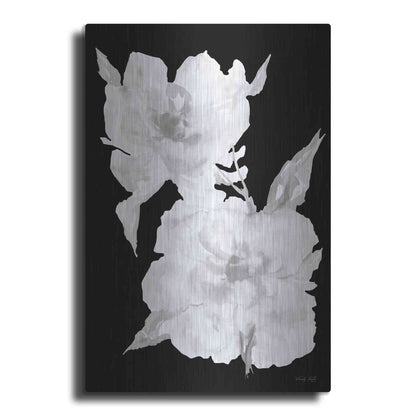 Luxe Metal Art 'Black & White Flowers II' by Cindy Jacobs, Metal Wall Art