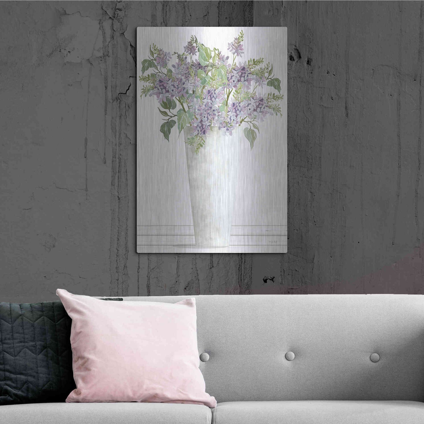 Luxe Metal Art 'Lilacs I' by Cindy Jacobs, Metal Wall Art,24x36