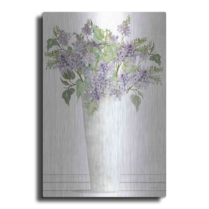 Luxe Metal Art 'Lilacs I' by Cindy Jacobs, Metal Wall Art