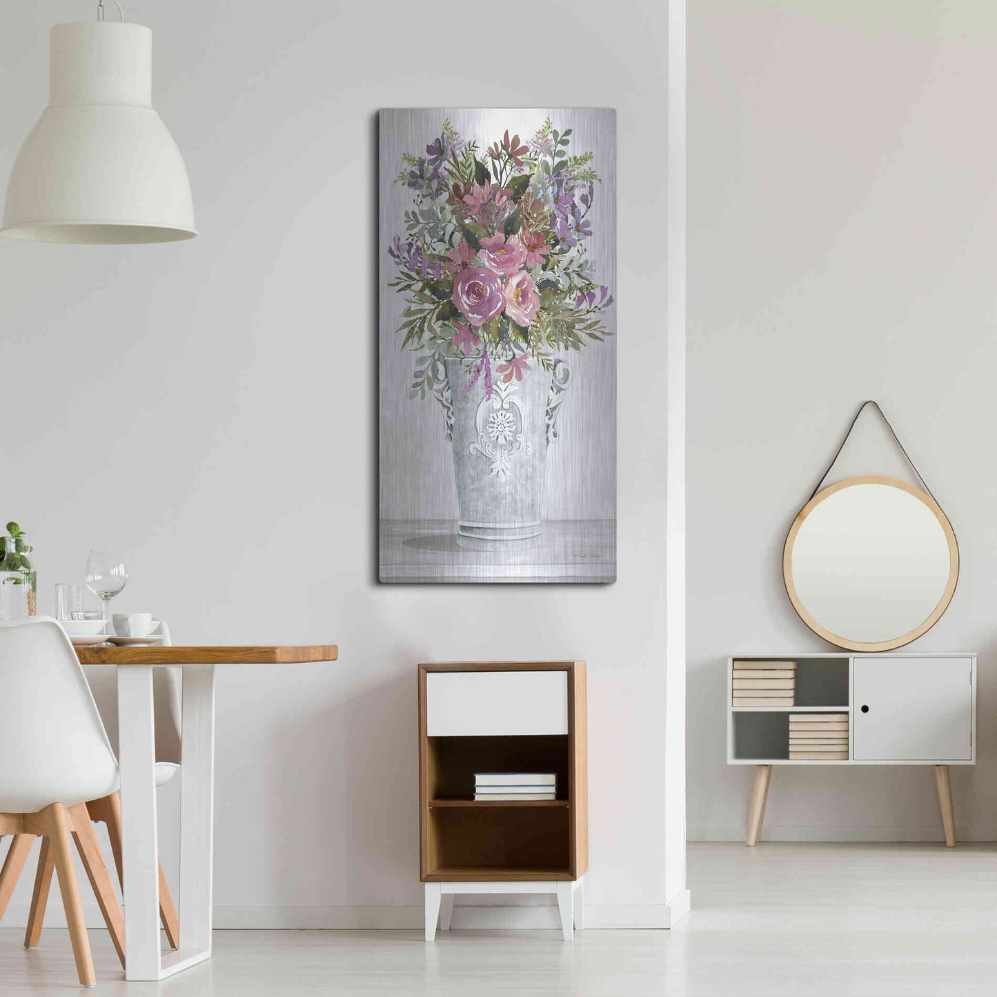 Luxe Metal Art 'Lilacs II' by Cindy Jacobs, Metal Wall Art,24x48