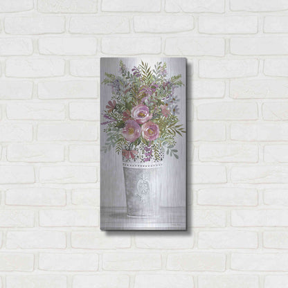 Luxe Metal Art 'Lilacs III' by Cindy Jacobs, Metal Wall Art,12x24