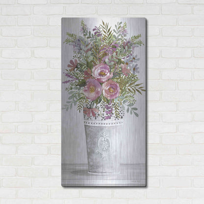 Luxe Metal Art 'Lilacs III' by Cindy Jacobs, Metal Wall Art,24x48