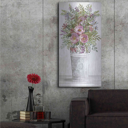 Luxe Metal Art 'Lilacs III' by Cindy Jacobs, Metal Wall Art,24x48