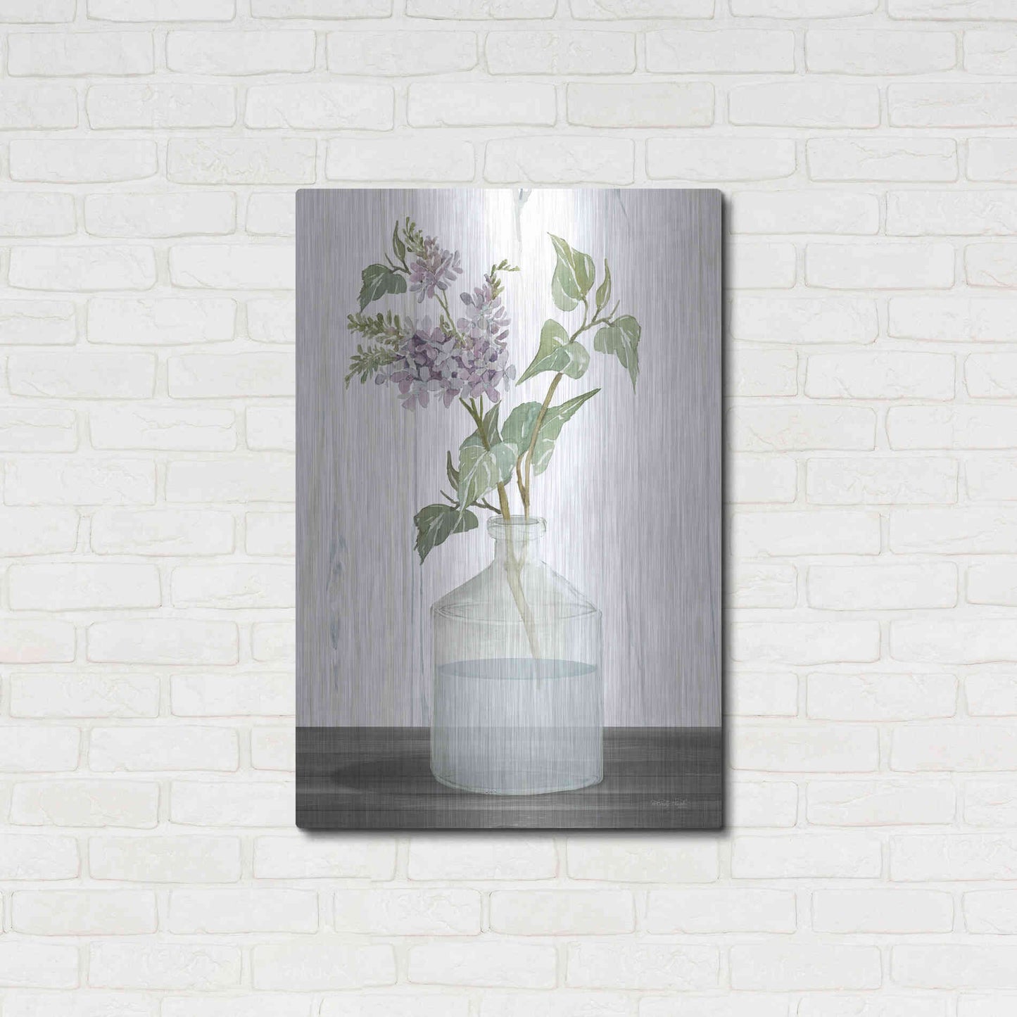 Luxe Metal Art 'Lilacs IV' by Cindy Jacobs, Metal Wall Art,24x36