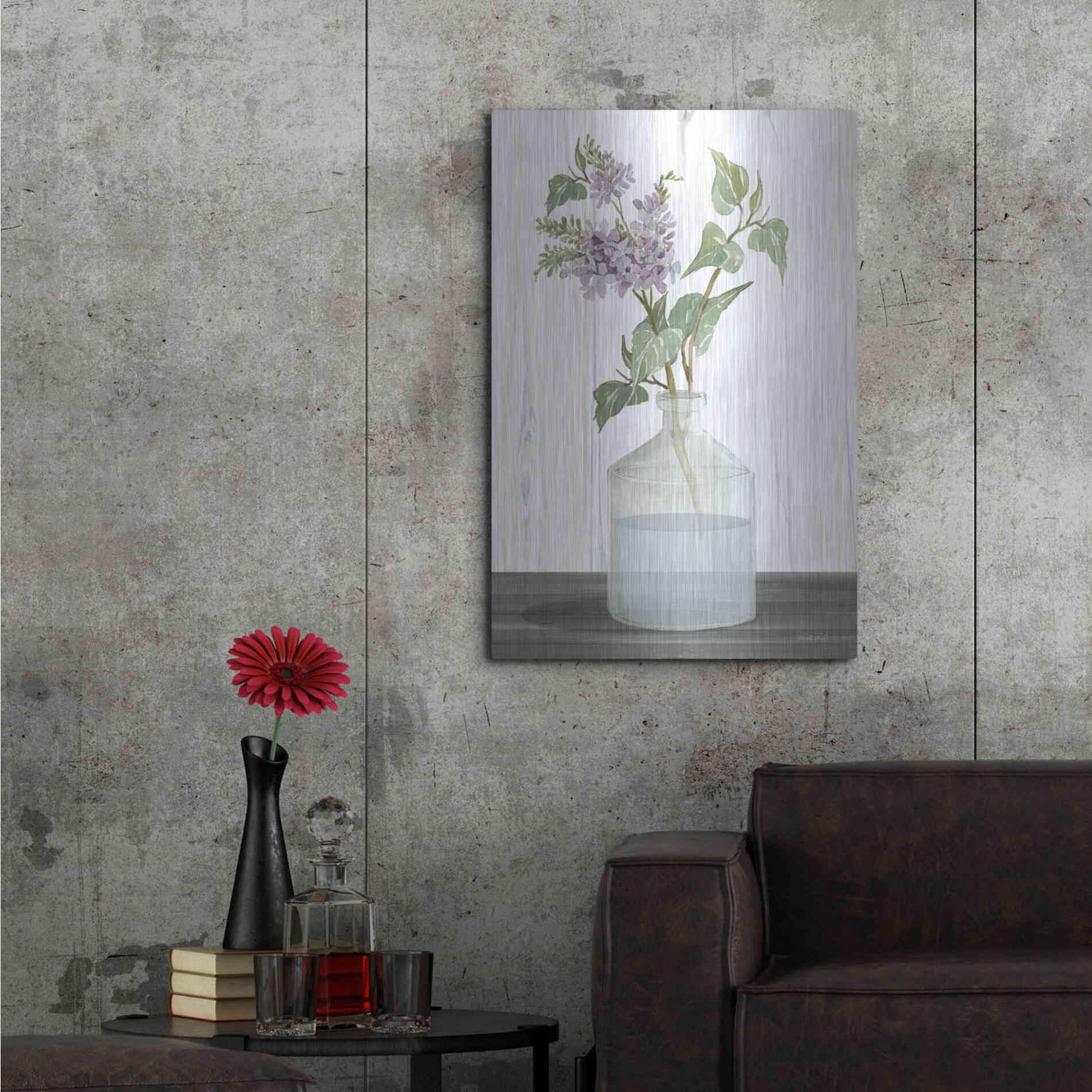 Luxe Metal Art 'Lilacs IV' by Cindy Jacobs, Metal Wall Art,24x36