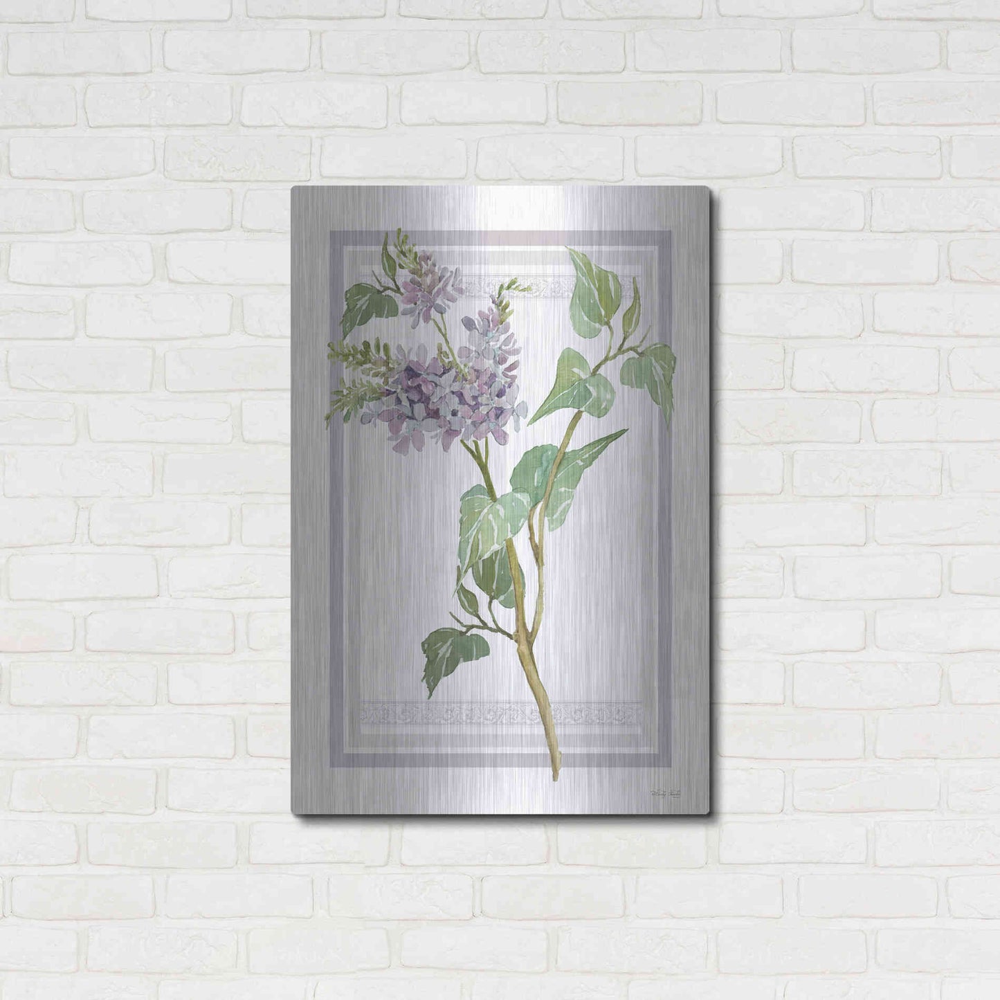 Luxe Metal Art 'Lilacs V' by Cindy Jacobs, Metal Wall Art,24x36