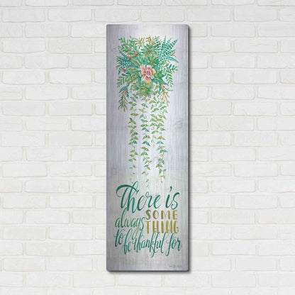 Luxe Metal Art 'Be Thankful For Hanging Plant' by Cindy Jacobs, Metal Wall Art,16x48