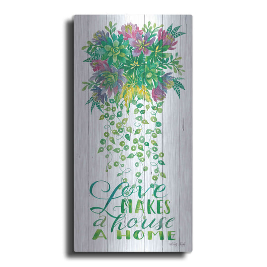 Luxe Metal Art 'Love Makes a Home Hanging Plant' by Cindy Jacobs, Metal Wall Art