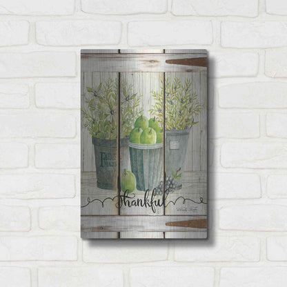 Luxe Metal Art 'Eucalyptus - Thankful' by Cindy Jacobs, Metal Wall Art,12x16