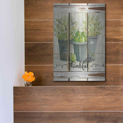 Luxe Metal Art 'Eucalyptus - Thankful' by Cindy Jacobs, Metal Wall Art,12x16