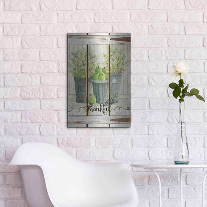 Luxe Metal Art 'Eucalyptus - Thankful' by Cindy Jacobs, Metal Wall Art,16x24