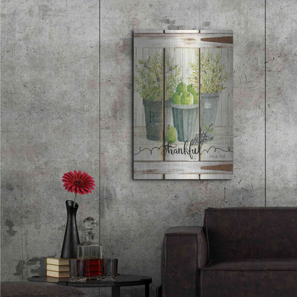Luxe Metal Art 'Eucalyptus - Thankful' by Cindy Jacobs, Metal Wall Art,24x36