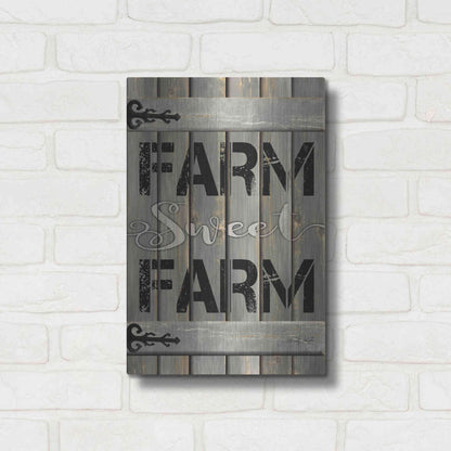 Luxe Metal Art 'Farm Sweet Farm' by Cindy Jacobs, Metal Wall Art,12x16