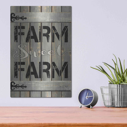 Luxe Metal Art 'Farm Sweet Farm' by Cindy Jacobs, Metal Wall Art,12x16