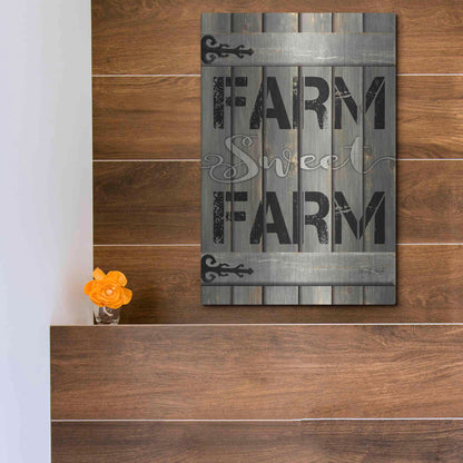 Luxe Metal Art 'Farm Sweet Farm' by Cindy Jacobs, Metal Wall Art,12x16