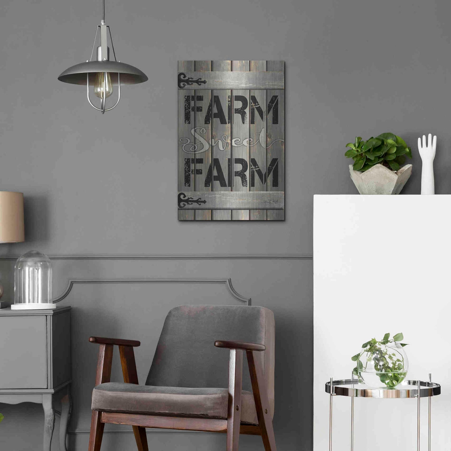 Luxe Metal Art 'Farm Sweet Farm' by Cindy Jacobs, Metal Wall Art,16x24