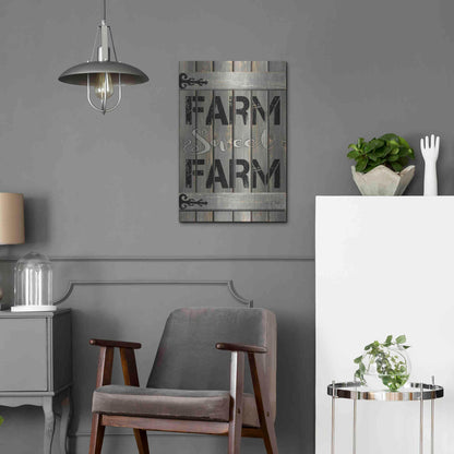 Luxe Metal Art 'Farm Sweet Farm' by Cindy Jacobs, Metal Wall Art,16x24