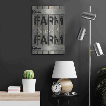 Luxe Metal Art 'Farm Sweet Farm' by Cindy Jacobs, Metal Wall Art,16x24