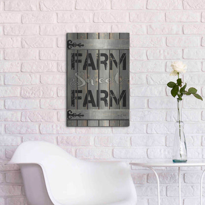 Luxe Metal Art 'Farm Sweet Farm' by Cindy Jacobs, Metal Wall Art,16x24