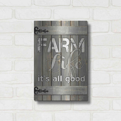 Luxe Metal Art 'Farm Life It's All Good' by Cindy Jacobs, Metal Wall Art,12x16