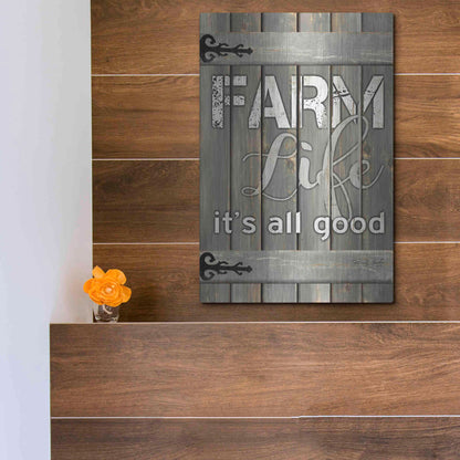 Luxe Metal Art 'Farm Life It's All Good' by Cindy Jacobs, Metal Wall Art,12x16