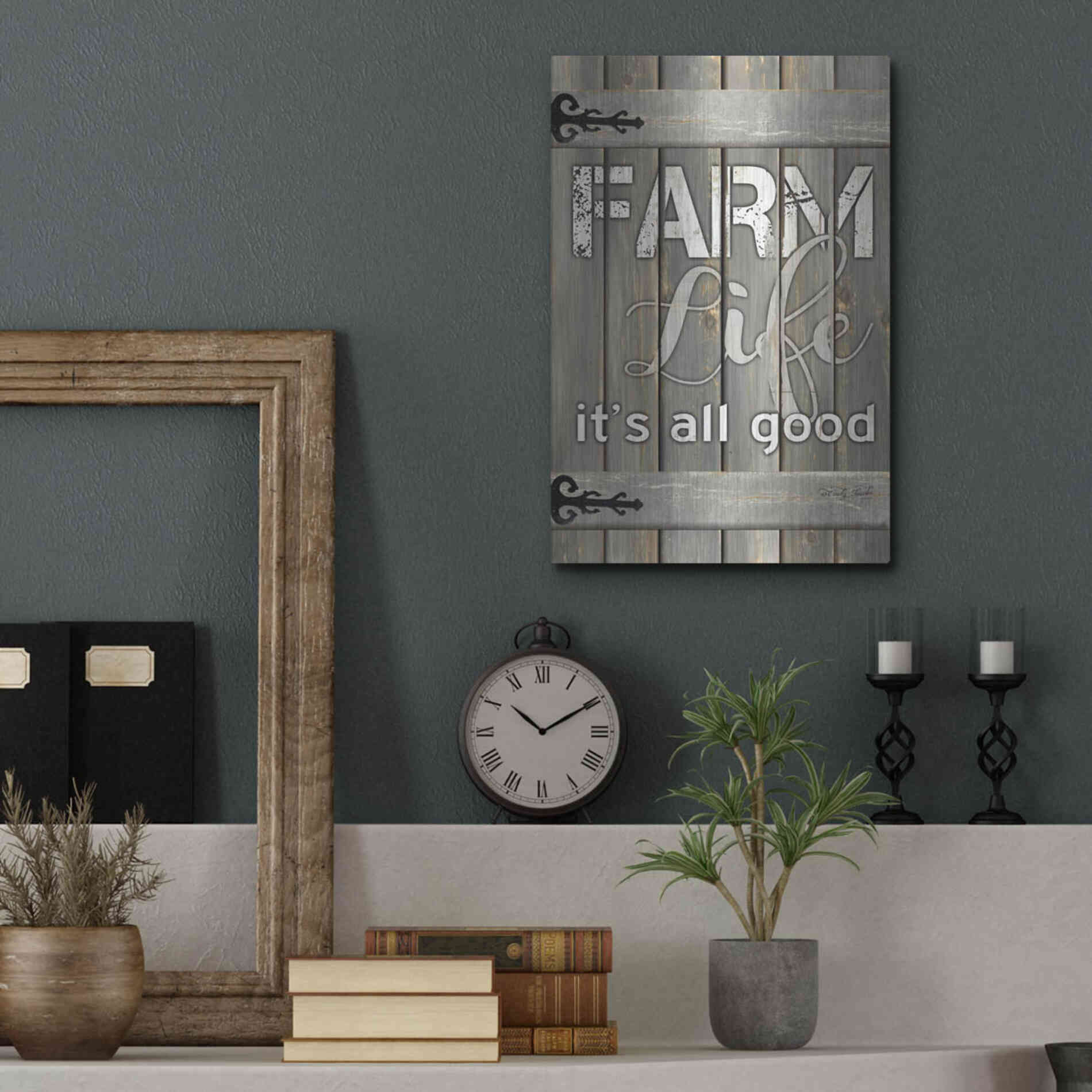 Luxe Metal Art 'Farm Life It's All Good' by Cindy Jacobs, Metal Wall Art,12x16