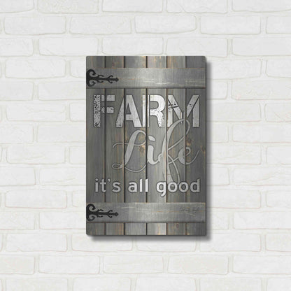 Luxe Metal Art 'Farm Life It's All Good' by Cindy Jacobs, Metal Wall Art,16x24