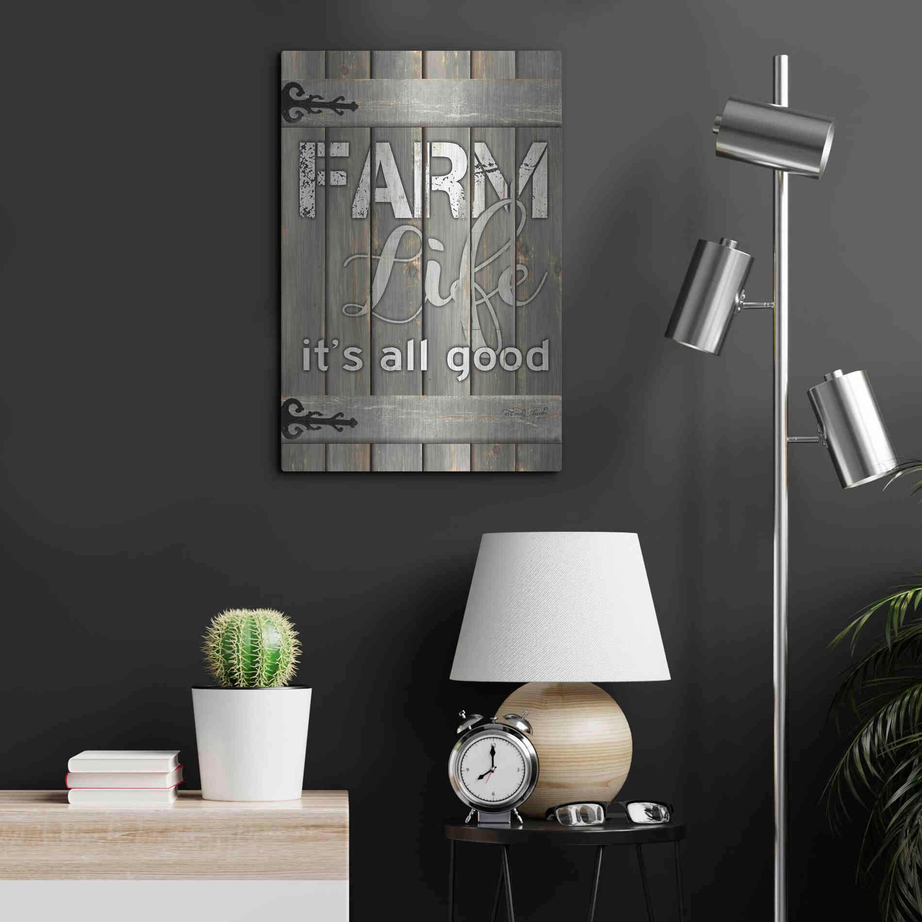 Luxe Metal Art 'Farm Life It's All Good' by Cindy Jacobs, Metal Wall Art,16x24