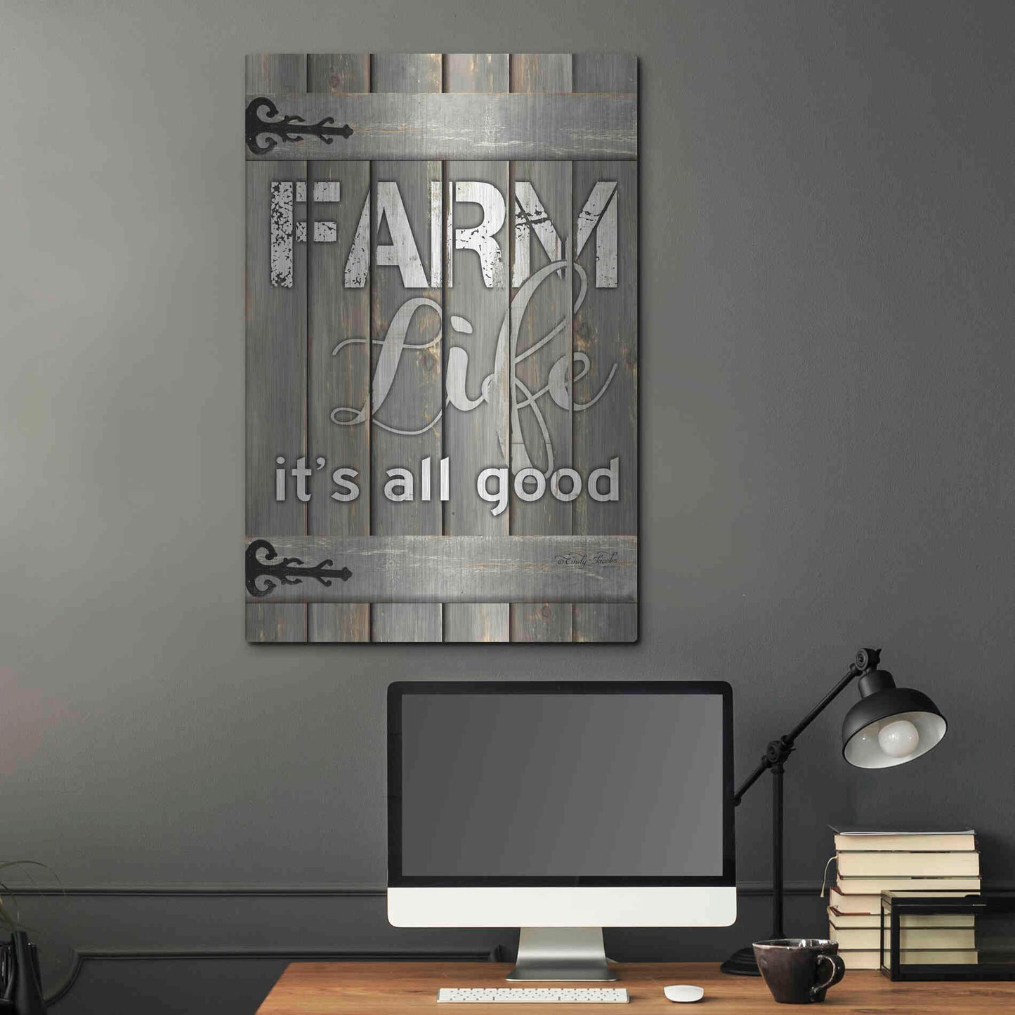 Luxe Metal Art 'Farm Life It's All Good' by Cindy Jacobs, Metal Wall Art,24x36