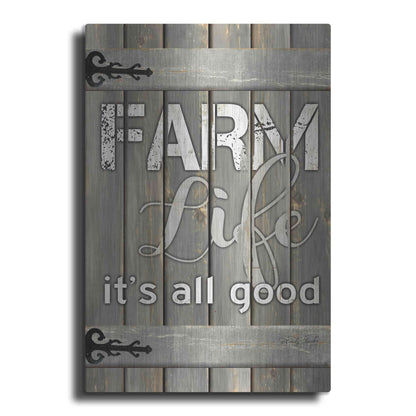 Luxe Metal Art 'Farm Life It's All Good' by Cindy Jacobs, Metal Wall Art