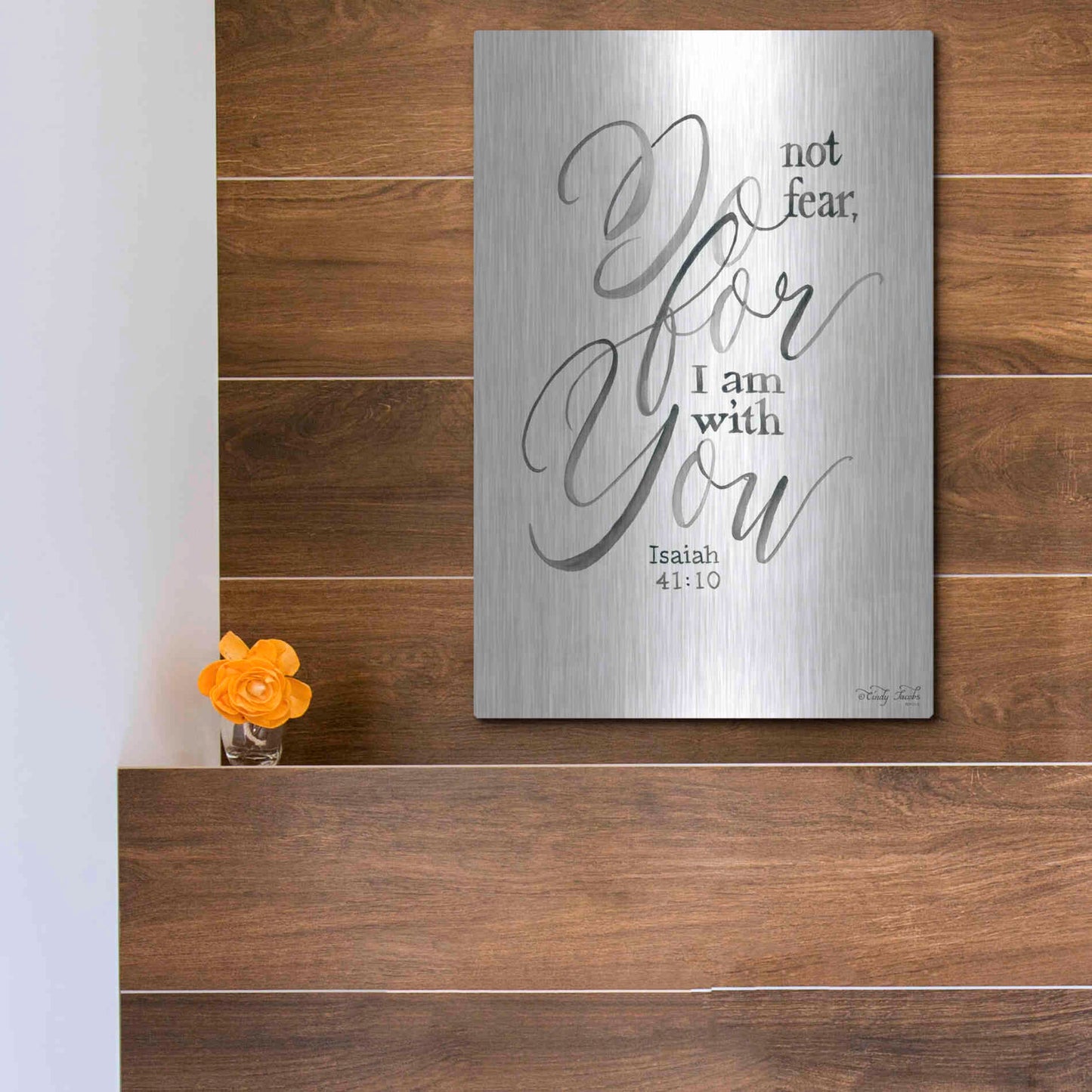 Luxe Metal Art 'Do Not Fear' by Cindy Jacobs, Metal Wall Art,12x16