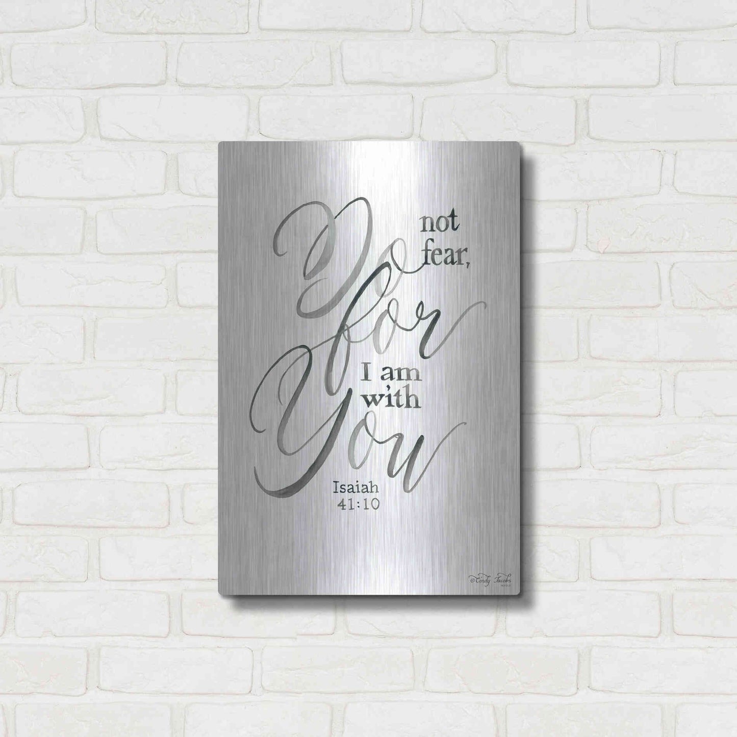 Luxe Metal Art 'Do Not Fear' by Cindy Jacobs, Metal Wall Art,16x24