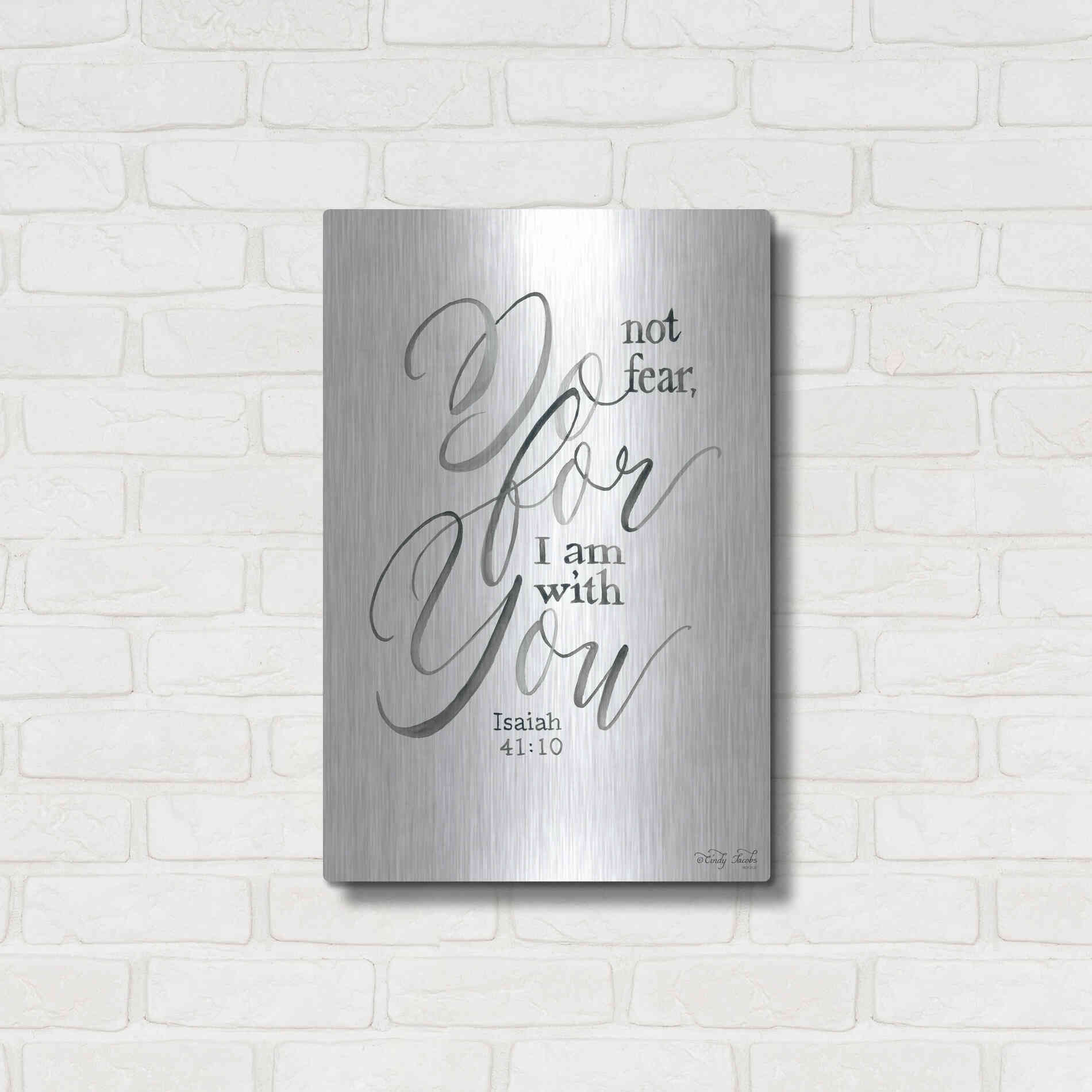 Luxe Metal Art 'Do Not Fear' by Cindy Jacobs, Metal Wall Art,16x24